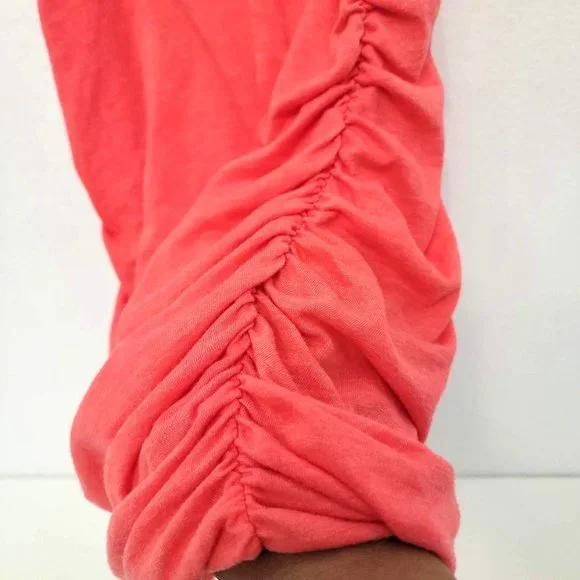Soft Joie Coral Ruched Bottom Made in Peru Bodycon Tank Dress SZ Medium - Picture 4 of 12